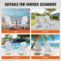 Adirondack Chair Plastic, Set of 2 All-Weather Portable Folding Fire Pit Chair, Outdoor Adirondack Patio Chair with Cup Holder, 