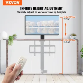 TV Lift Stand Motoriseret TV Auto Lift Mount Bracket til 26