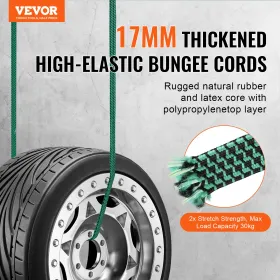 32 pcs flad bungee ledning sæt 17 mm tunge bungee stropper med