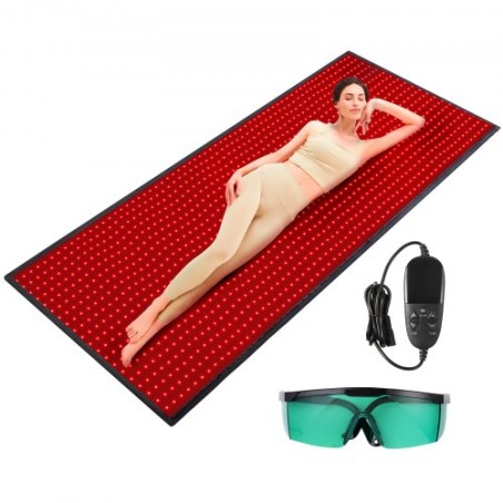 Røde Light Therapy Mat til fuld krop 1280stk 3-chip LED Light Therapy Pad