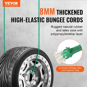 30 stk bungee ledninger sæt 8 mm tunge bungee stropper med