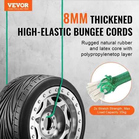 30 stk bungee ledninger sæt 8 mm tunge bungee stropper med