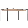 12'x16' Outdoor Retractable Pergola with Canopy, Aluminum Pergola with Retractable Canopy, Modern Pergola with Sun Shade Canopy 