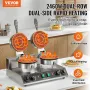 Kommerciel vaffelproducent Dual-Head Round Waffle Iron 2460W