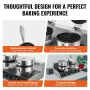 Commercial Waffle Maker, Dual-Head Round Waffle Baker Machine, 2460W Non-Stick Stainless Steel Belgian Waffle Iron with Temp and