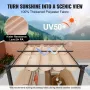 10'x10' Outdoor Retractable Pergola with Canopy, Aluminum Pergola with Retractable Canopy, Modern Pergola with Sun Shade Canopy 