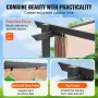10'x10' udendørs udtrækkelig pergola med solsejl i aluminium