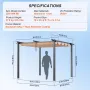 10'x10' Outdoor Retractable Pergola with Canopy, Aluminum Pergola with Retractable Canopy, Modern Pergola with Sun Shade Canopy 