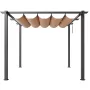 10'x10' udendørs udtrækkelig pergola med solsejl i aluminium