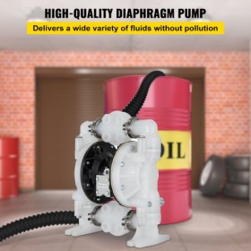 erated Double Diaphragm Pump Chemical Industrial 1 Inch Inlet And Outlet