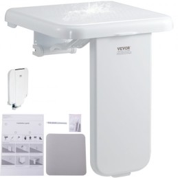 Folding ABS Shower Seat 15.7'' x 16.7'' Wall Mounted Shower Bench 440 lbs