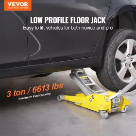 Lav profil gulv Jack 3 ton kraftig dobbelt stempel hurtig pumpe