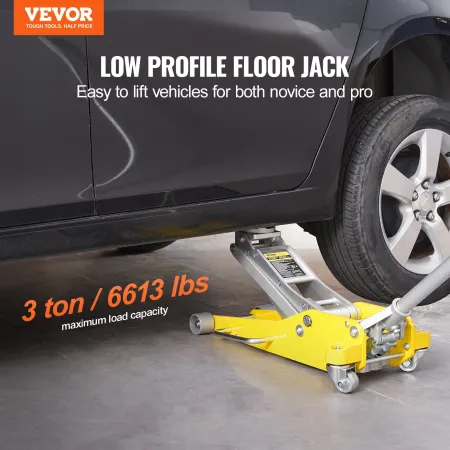 Low Profile Floor Jack 3 Ton (6600 lbs), Heavy Duty Aluminum Hydraulic Racing Floor Jack, Hydraulic Car Jack, Dual Piston Quick 