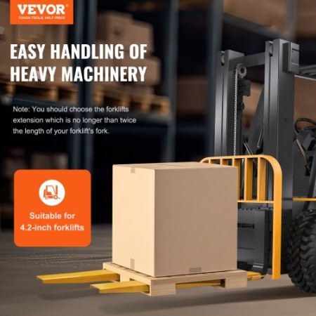 Pallet Fork Extensions, 60" Length 4.5" Width, Heavy Duty Carbon Steel Fork Extensions for Forklifts, 1 Pair Forklift