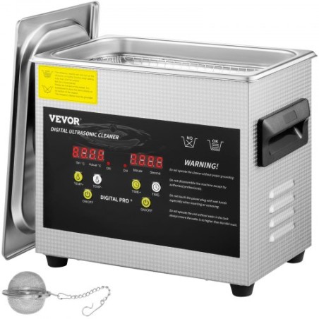 3L Digital Ultrasonic Cleaner Heater Timer Timer smykker briller rengøring
