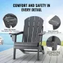 Adirondack Chair Plastic, Set of 2 All-Weather Portable Folding Fire Pit Chair, Outdoor Adirondack Patio Chair with Cup Holder, 