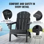 Adirondack Chair Plastic, Set of 2 All-Weather Portable Folding Fire Pit Chair, Outdoor Adirondack Patio Chair with Cup Holder, 