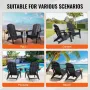 Adirondack Chair Plastic, Set of 2 All-Weather Portable Folding Fire Pit Chair, Outdoor Adirondack Patio Chair with Cup Holder, 