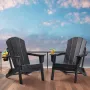 Adirondack-stol i plastik, sæt med 2, foldbar bålplads til al