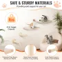 Wall Mounted Cat Shelves, Cat Wall Shelves and Perches with Jumping Posts & Hammocks, Cat Furniture Set up to 40 lbs, Removable 