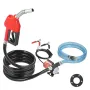 Fuel Transfer Pump, 12V DC 30L/min(8 GPM) 124W(1/6 HP), Portable Electric Diesel Transfer Pump with Auto Shut-Off Fuel Nozzle, L