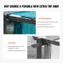 10'x13' Outdoor Retractable Pergola with Canopy, Aluminum Pergola with Retractable Canopy, Modern Pergola with Sun Shade Canopy 