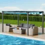 10'x13' udendørs udtrækkelig pergola med solskærm i aluminium