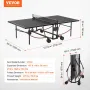 Ping Pong Table, Professional Table Tennis Game, Indoor/Outdoor All Weather Aluminum Table Tennis Table, Portable Foldable Table