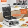 4PCS COMMERCIAL Waffle Maker Round Waffle Iron Machine 1750W