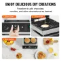 4PCS COMMERCIAL Waffle Maker Round Waffle Iron Machine 1750W