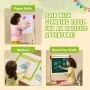 Easel Accessory Set, 32 PCS Kid's Art Easel Painting Kit Including Chalks, Dry-Erase Markers & Paper Rolls, Supplies Set for Sta