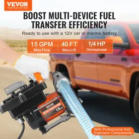 Brændstofoverførselspumpe 12V 15 gpm 1/4 hk dieselpumpe med