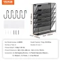 File Wall Rack, One-Piece 6 Pockets Mesh Wall File Holder, Wall Mounted Magazine Mail Paper & Document Storage Folder, Metal Wal