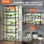 Plant Stand with Grow Light, 6 Tiers, 192W DIY Metal Plant Shelf with Grow Lamp, Indoor Grow Light Shelf with Adjustable Rack & 
