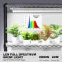 Gør-det-selv plantestativ med vækstlys 6 niveauer 192W 70,9" høj plantevæksthylde
