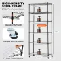 Plant Stand with Grow Light, 6 Tiers, 192W DIY Metal Plant Shelf with Grow Lamp, Indoor Grow Light Shelf with Adjustable Rack & 