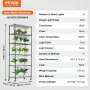 Plant Stand with Grow Light, 6 Tiers, 192W DIY Metal Plant Shelf with Grow Lamp, Indoor Grow Light Shelf with Adjustable Rack & 