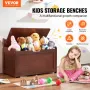 Wooden Toy Chest for Kids, Toddler Toy Storage Box with Flip-Top Lid and Safety Hinge, 32.68 x 17.91 x 24.02" Large Kids Storage