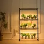 Plant Stand with Grow Light, 4 Tiers, 180W Indoor Grow Light Shelf 3 Spectrum Lights Modes Metal Plant Shelf with Timer Garden P