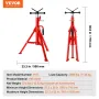 V Head Pipe Stand Adjustable Height 71.1–132.1 cm 2500lbs Pipe Jack Stands Folding Portable High Folding Pipe Stand with V Head 