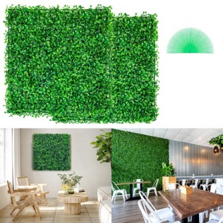 Artificial Boxwood Panel 12pcs 10" X 10" Grass Hedge Wall Mat for Fence