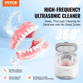 Ultrasonic Cleaner for Dentures 180ML Retainer Cleaner Machine with UV