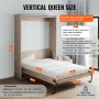 Murphy Bed Kit, Full Size, Vertical Deluxe DIY Wall Bed Mechanical Hardware Kit, Pneumatic Lever Heavy Duty Bed Frame Support, F