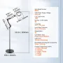Magnifying Floor Lamp, 5X Standing Magnifying Glass with Light, Height Adjustable Floor Magnifier with Light, Flexible Arm, 3-in