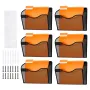File Wall Rack, Six-Piece 1 Pocket Mesh Wall File Holder, Wall Mounted Magazine Mail Paper & Document Storage Folder, Metal Wall