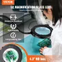 Magnifying Floor Lamp, 5X Standing Magnifying Glass with Light, Height Adjustable Floor Magnifier with Light, Flexible Gooseneck