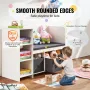 Børn, der læser Nook Bench 6-Cubby Opbevaringsboghylde med