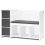 Kids Reading Nook Bench, Toddler Bookshelf and Bookcase with Detachable Seat Cushion, 6-Cubby Storage Organizer Bench with 3 Dra