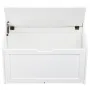 Wooden Toy Chest for Kids, Toddler Toy Storage Box with Flip-Top Lid and Safety Hinge, 32.68 x 17.91 x 24.02" Large Kids Storage