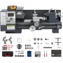 Updated 750W Mini Metal Lathe 8x16 Inch Metal Lathe with Luxury Accessory Box, 50-2500PRM Infinitely Variable Speeds MT3 Spindle